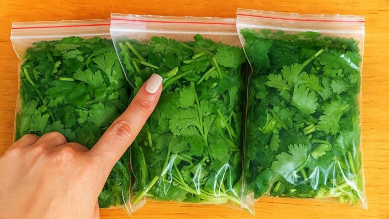 Une idée toute simple pour conserver la coriandre un an… sans frigo ni congélateur !