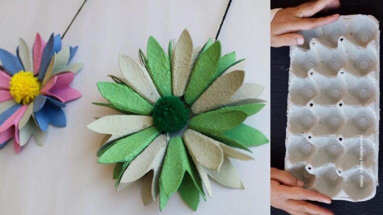 Une idée toute simple… Transformez vos murs avec des fleurs en carton d&rsquo;œufs réinventées !