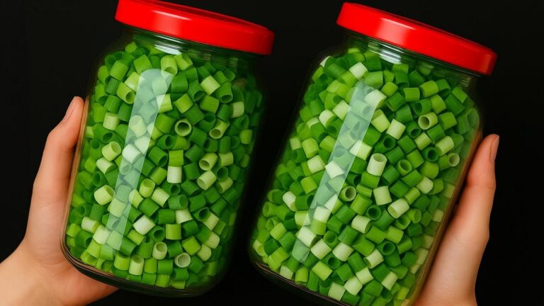 Une idée toute simple pour garder vos oignons verts frais et croquants toute l&rsquo;année…