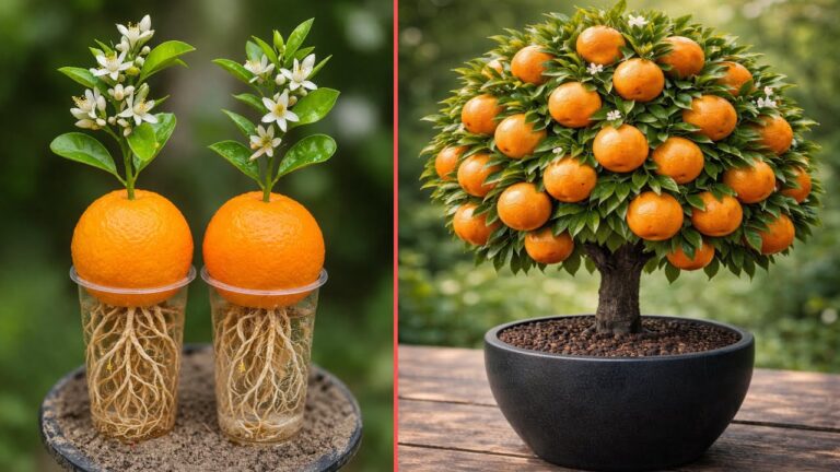 5 étapes pour faire pousser un oranger à partir d&rsquo;une orange avec du curcuma et du Pepsi ! 🍊🌱