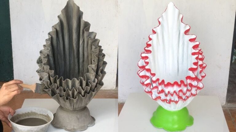 Créez un vase original en 3 étapes avec tissu et ciment !