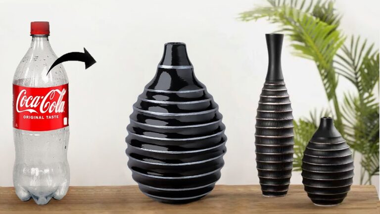 Créez 5 vases à fleurs écolos avec des bouteilles en plastique et du ciment !
