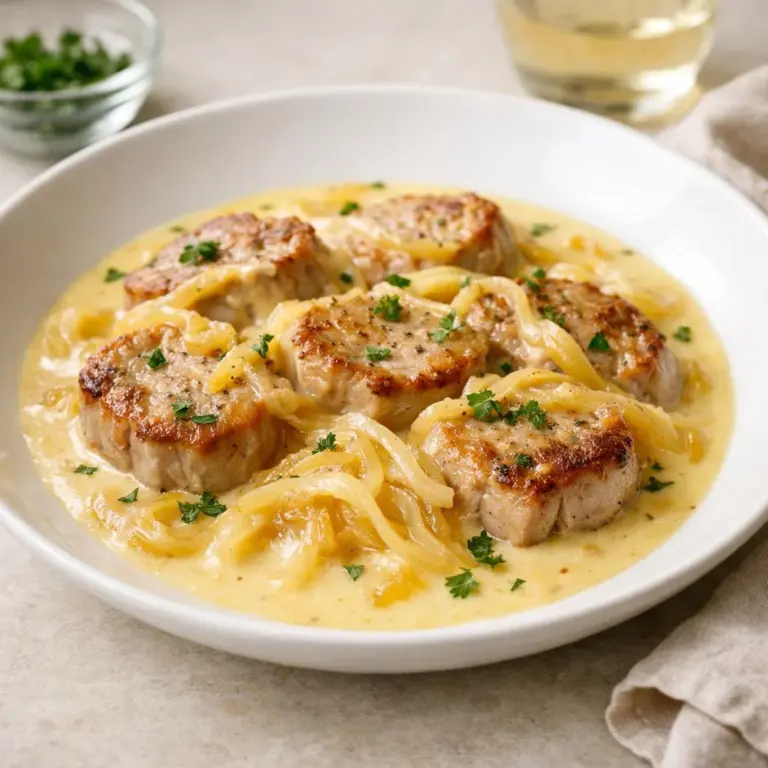 Filet mignon de porc à la crème de reblochon et oignons caramélisés : une recette gourmande à tester