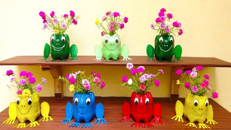 10 idées créatives pour transformer des bouteilles en pots de fleurs grenouilles dans votre jardin