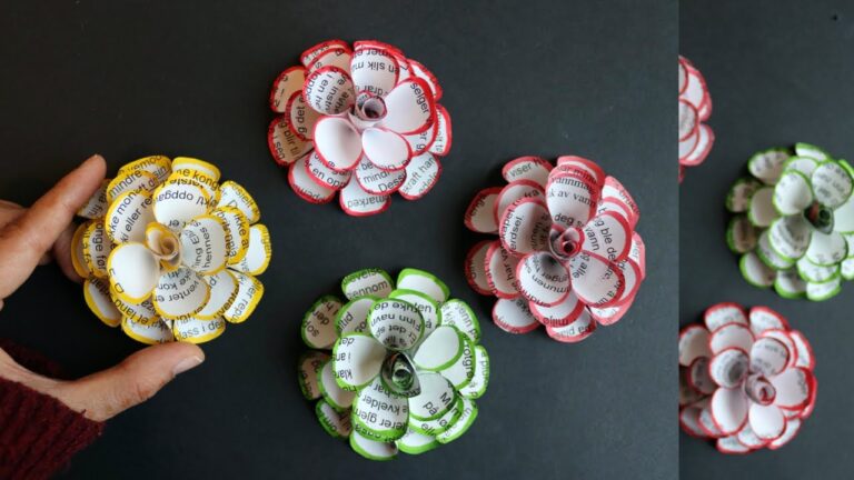 Créez 5 roses en papier journal facilement et embellissez votre déco !