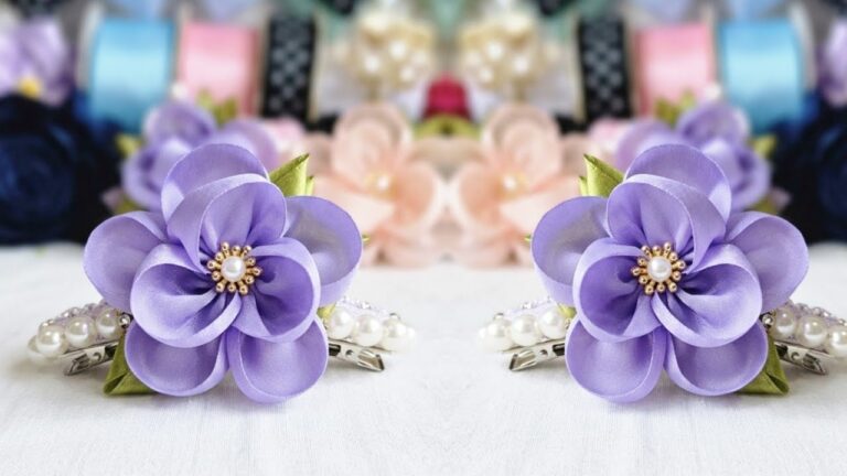 Créez 5 fleurs en tissu faciles pour des pinces à cheveux à la mode pour débutantes !