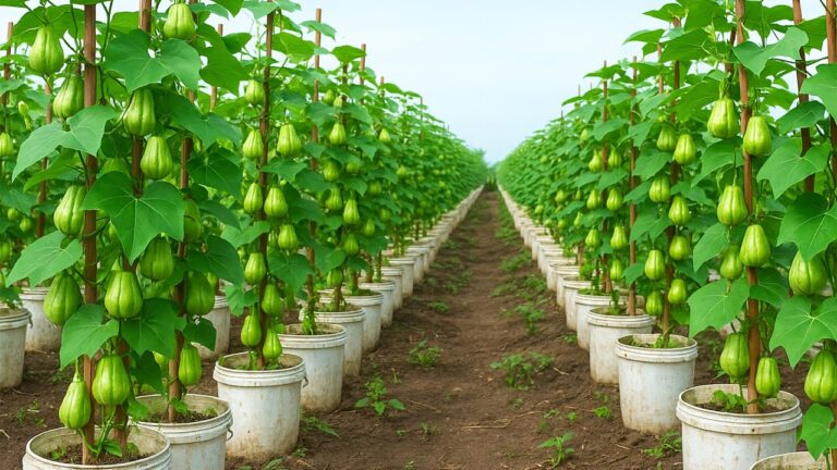 Cultivez 5 Chayotes avec un vieux seau : astuces de jardinage à découvrir !