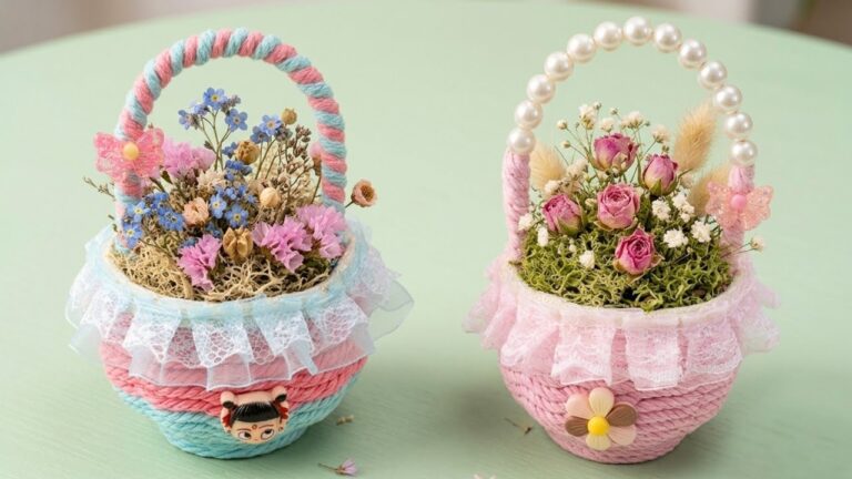 Fabriquez 5 mini-paniers de fleurs en recyclant vos tasses à café pour un cadeau unique !