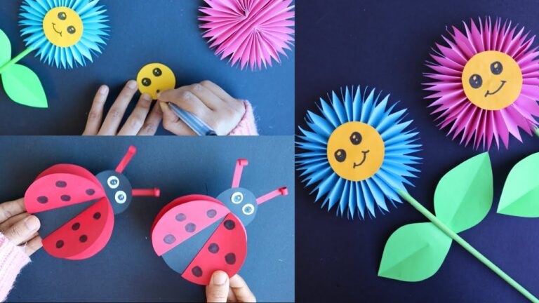 Créez 5 fleurs en papier et des coccinelles faciles : DIY amusant pour les enfants !