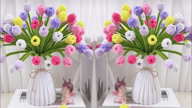 5 étapes pour créer de magnifiques tulipes en nettoyeur de pipe DIY !