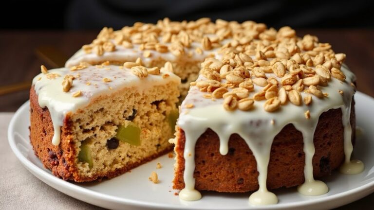 Recette simple : gâteau à l&rsquo;avoine aux pommes et kiwis en 15 minutes, sans farine ni sucre !